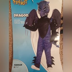 Black & Blue Dragon Costume Toddler 3T 4T Spirit Halloween